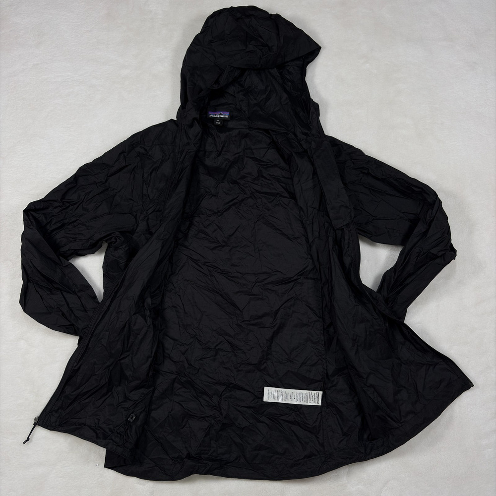 Patagonia Houdini Hooded Windbreaker Packable Ripstop Jacket Black Mens M - Picture 11 of 16